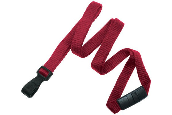 Red Bamboo 3/8" (10 mm) Lanyard with Breakaway And "No-Twist" Wide Plastic Hook