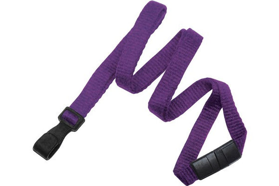 Purple Bamboo 3/8" (10 mm) Lanyard with Breakaway And "No-Twist" Wide Plastic Hook 2137-2049