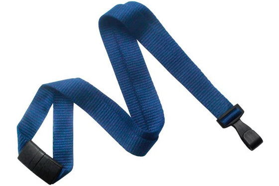 Navy Blue Bamboo 5/8" (16 mm) Lanyard with Breakaway And "No-Twist" Wide Plastic Hook 2137-252
