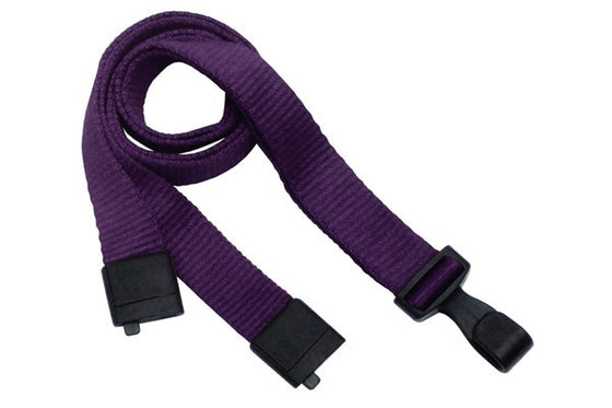 Purple Bamboo 5/8" (16 mm) Lanyard with Breakaway And "No-Twist" Wide Plastic Hook 2137-2055