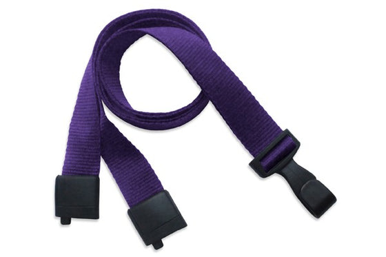 Purple 5/8" (16 mm) Lanyard with Breakaway And "No-Twist" Wide Plastic Hook 2137-2067
