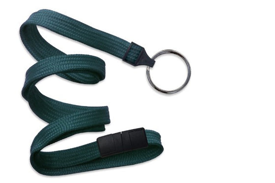 2137-3686 Teal 3/8" (10 mm) Breakaway Lanyard with Black-Oxide Split Ring