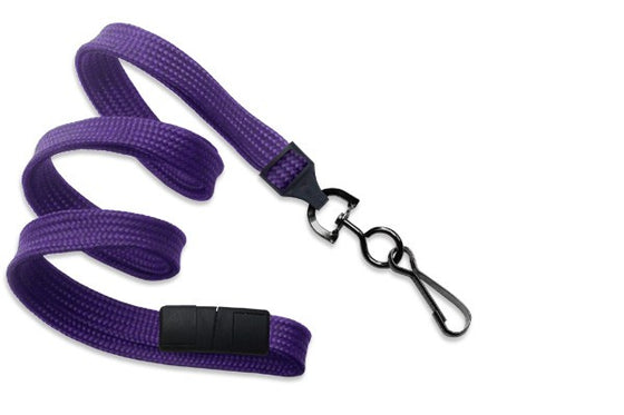 Purple 3/8" (10 mm) Breakaway Lanyard with Black Oxide Swivel Hook 2137-3783