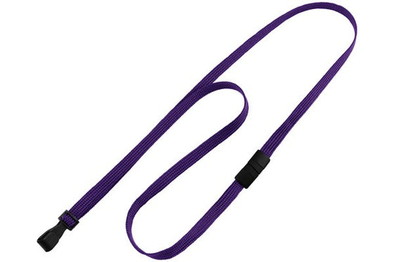 Purple 3/8" (10 mm) Breakaway Lanyard with Wide Plastic Hook 2137-4749