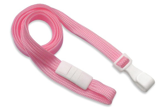 Pink 3/8" (10 mm) Breakaway Lanyard with Wide Plastic Hook 2137-4753