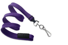  Purple 3/8" (10 mm) Breakaway Lanyard with Nickel-Plated Steel Swivel Hook 2137-5013