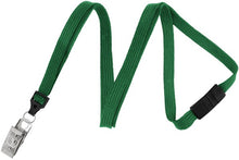  Green 3/8" (10 mm) Breakaway Lanyard with Nickel-Plated Steel Bulldog Clip