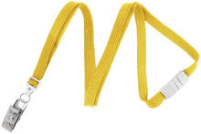  Yellow 3/8" (10 mm) Breakaway Lanyard with Nickel-Plated Steel Bulldog Clip