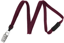  Maroon 3/8" (10 mm) Breakaway Lanyard with Nickel-Plated Steel Bulldog Clip