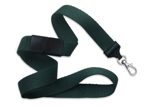 Forest Green 5/8" (16 mm) Breakaway Lanyard with Trigger Snap Swivel Hook