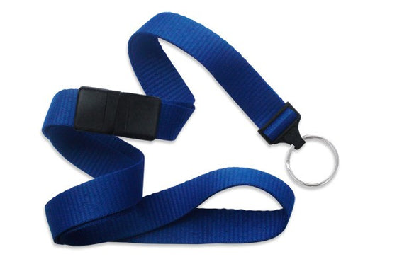 Royal Blue 5/8" (16 mm) Breakaway Lanyard with Nickel-Plated Steel Split Ring