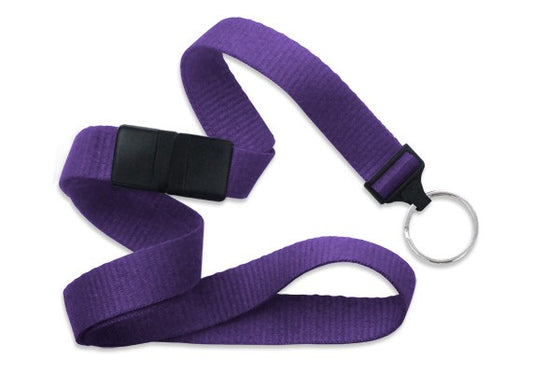 Purple 5/8" (16 mm) Breakaway Lanyard with Nickel-Plated Steel Split Ring