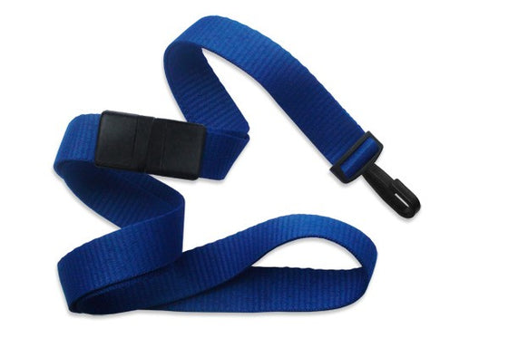 Royal Blue 5/8" (16 mm) Breakaway Lanyard with Narrow "No-Twist" Plastic Hook