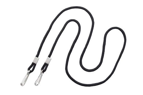 NL-72S-BLK Black Open Ended Lanyard with Two Swivel Hooks