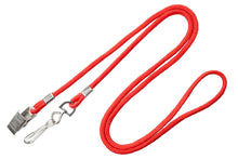  2140-5906 Red Open Ended Lanyard with Swivel Hook & Bulldog Clip
