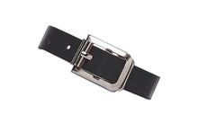  2420-1071 Black Genuine Leather Luggage Strap with Nickel-Plated Steel Buckle, 3 Holes