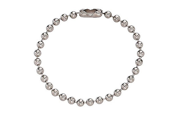 Nickel-Plated Steel Ball Chain, 4 1/2", No 6 Bead Size 2450-1000
