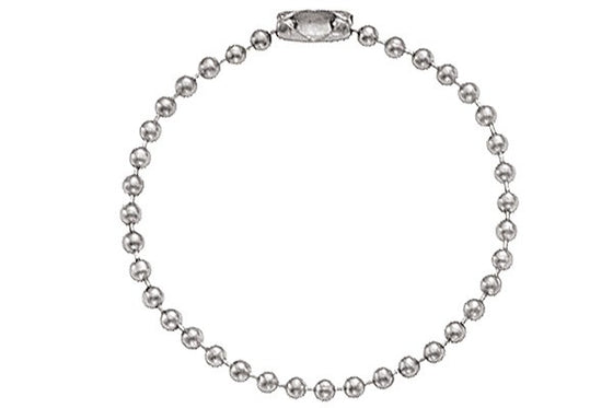 Nickel-Plated Steel Ball Chain, 4 1/2", No 3 Bead Size 2450-1020
