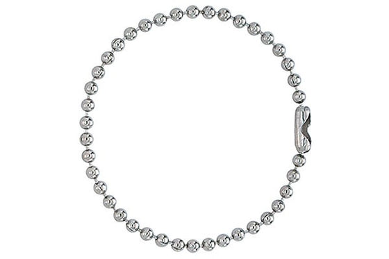 Nickel-Plated Steel Ball Chain, 5", No 3 Bead Size 2450-1080