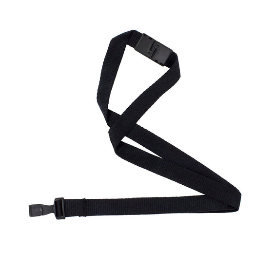 Black NextLife™ Fully-Compostable Lanyard with Organic Breakaway and Wide “No-Twist” Hook