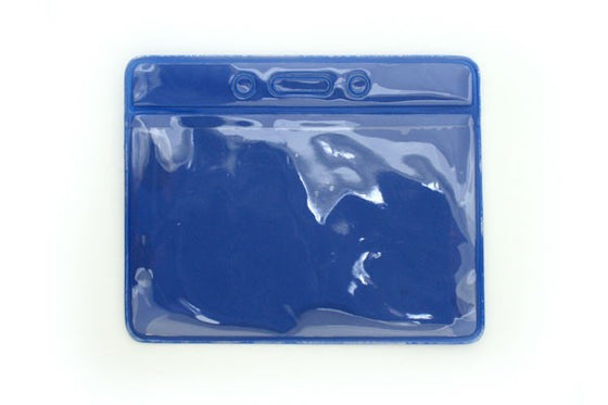 401-N-RBLU Vinyl Horizontal Badge Holder with Royal Blue Color Back, 3.5" x 2.13"