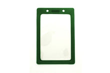  407-N-GRN Vinyl Vertical Badge Holder with Green Color Frame, 2.25" x 3.44"