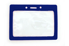  407-T-RBLU Vinyl Horizontal Badge Holder with Royal Blue Color Frame, 3.5" x 2.13"