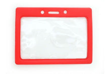  407-T-RED Vinyl Horizontal Badge Holder with Red Color Frame, 3.5" x 2.13"