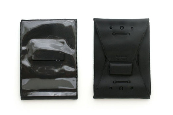 lack Vinyl Vertical 1-Pocket Badge Holder with Large Flap, 2.8" x 4" 501-L