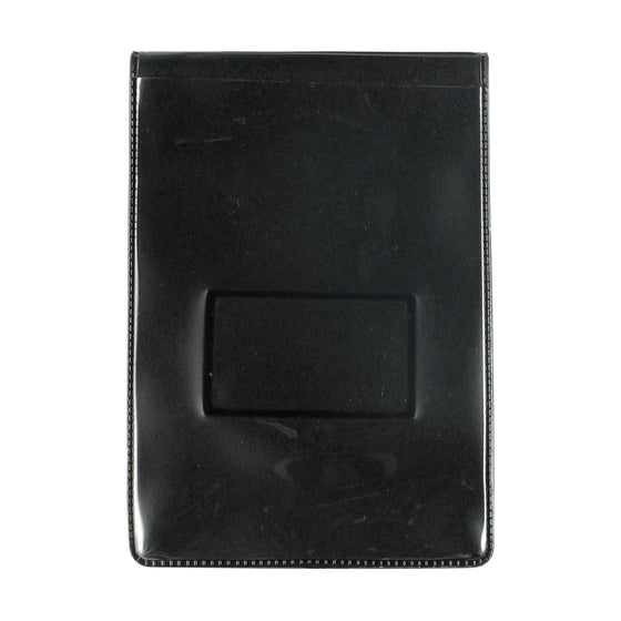 Black Vinyl Vertical Magnetic Badge Holder with Short Flap