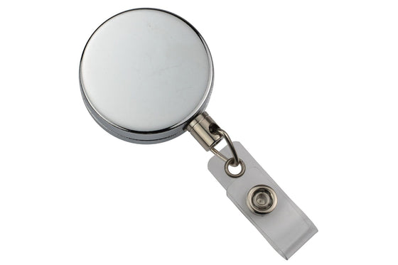 505-HW-CRM Chrome Metal Case Badge Reel - Wire Cord