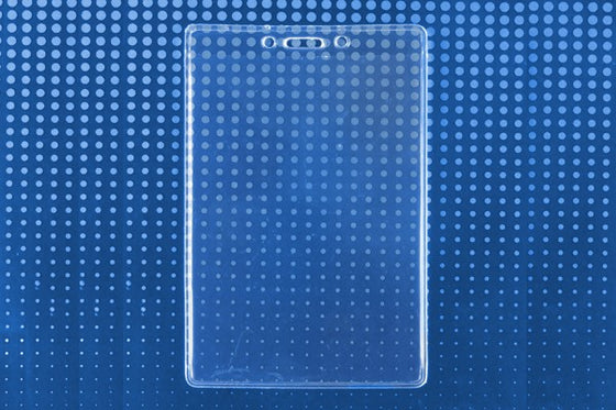 Premium Vinyl Vertical Credential Holder with Slot and Chain Holes, 3.63" x 5.5" 506-46