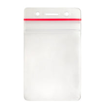  506-ZNSJ Clear Vinyl Vertical Badge Holder with Resealable Closure, Slot and Chain Holes, 2.25" x 3.25"