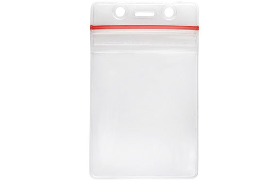 506-ZSJ Clear Vinyl Vertical Anti-Print Transfer Badge Holder with Resealable Closure, 2.4" x 3.6"