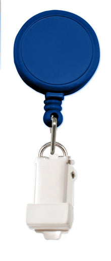  525-IK6-RBLU Royal Blue Round Badge Reel With Card Clamp And Slide Clip