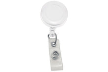  525-I-WHT White Round Badge Id Reel With Strap And Slide Clip