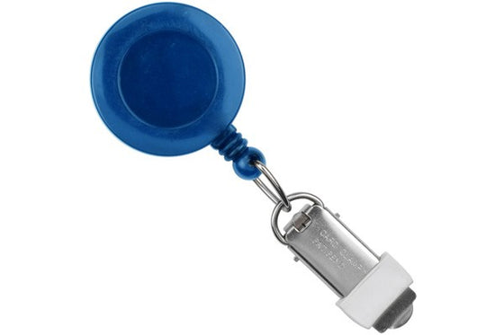 525-IK6-RBLU Royal Blue Round Badge Reel With Card Clamp And Swivel Clip