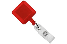  530-I-RED Red Square Badge Reel With Strap And Slide Clip