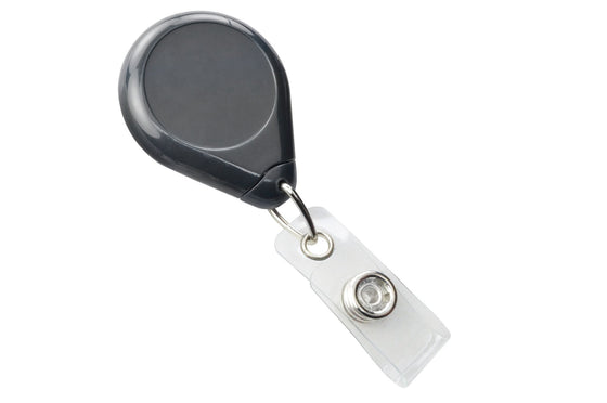 605-I-DKGRY Dark Gray Premium Badge Reel With Strap And Slide Clip