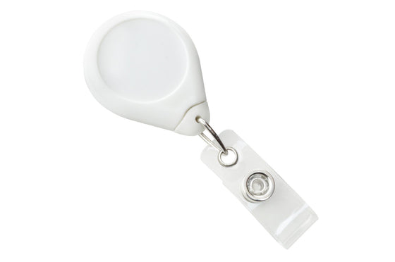 605-I-WHT White Premium Badge Reel With Strap And Slide Clip