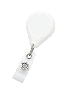  609-I-WHT White Premium Badge Reel With Strap And Swivel Clip