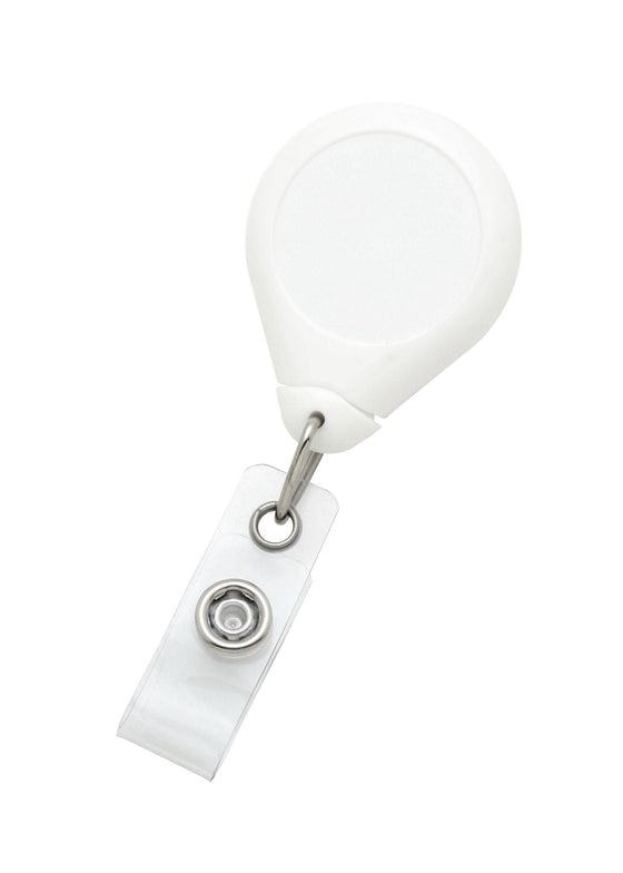 609-I-WHT White Premium Badge Reel With Strap And Swivel Clip