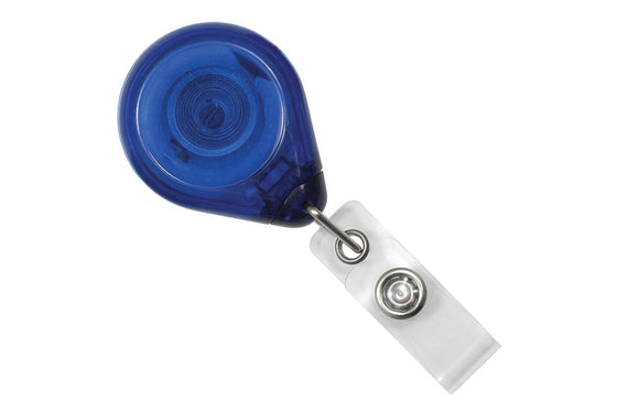 609-TR-RBLU Translucent Royal Blue Premium Badge Reel With Strap And Swivel Clip