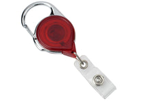  704-TR-RED Translucent Red Carabiner Reel With Strap