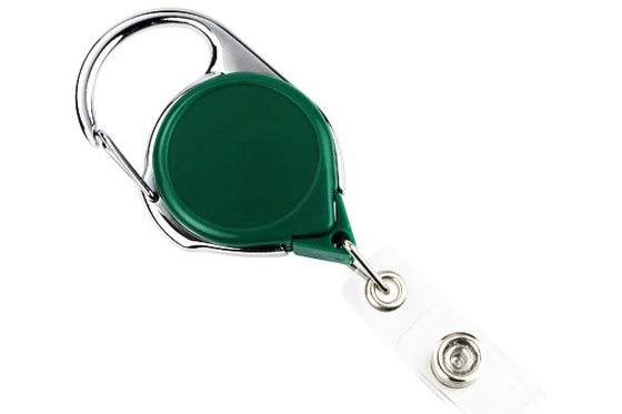 704-CB-GRN Green badge reel with Vinyl strap end fitting