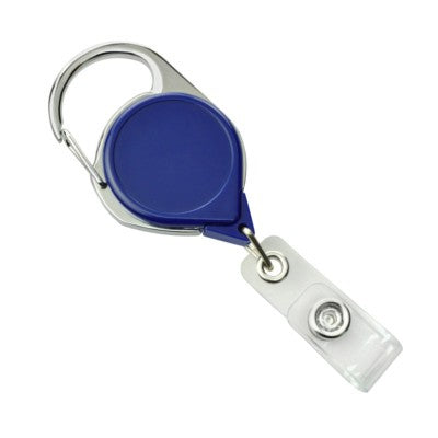704-CLP-RBLU Royal Blue Carabiner Badge Reel with Strap and Clip
