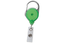  704-TR-GRN Translucent Green Carabiner Reel With Strap