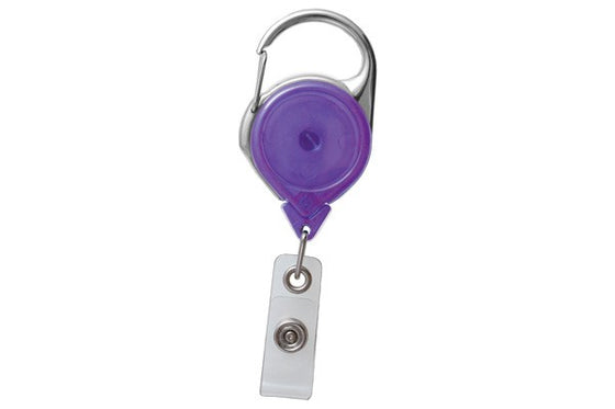 704-TR-PURP Translucent Purple Carabiner Reel With Strap