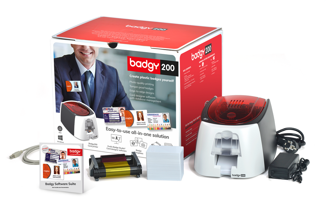  Evolis Badgy 200 Single-Sided ID Card Printer