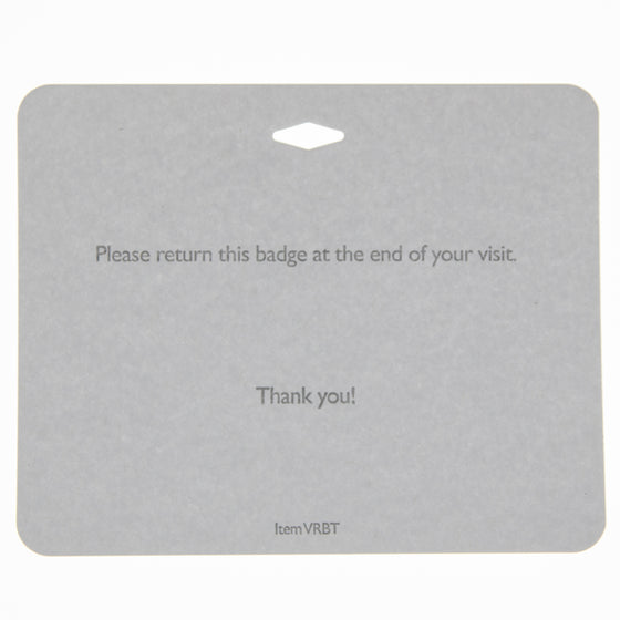 Blank Reusable Visitor badge Tags Backings VRBT